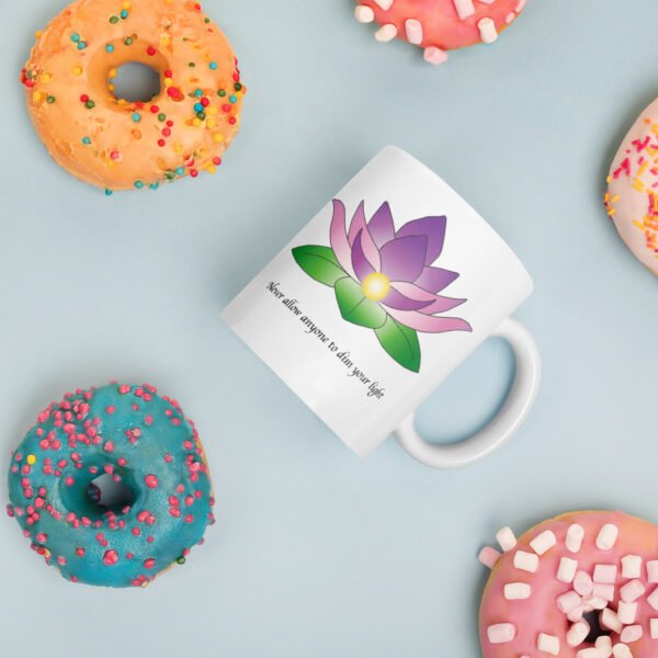 Lotus Flower Mug-Never Allow Anyone To Dim Your Light - Image 4