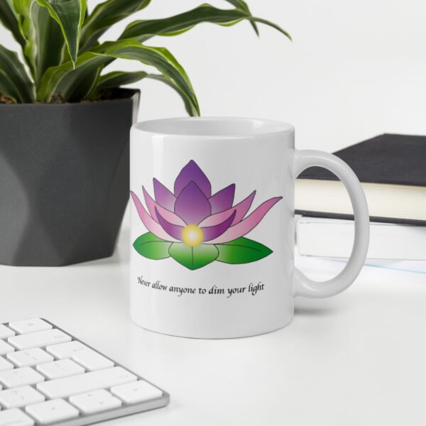 Lotus Flower Mug-Never Allow Anyone To Dim Your Light - Image 3