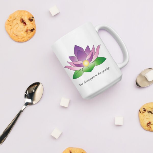 Lotus Flower Mug-Never Allow Anyone To Dim Your Light - Image 9
