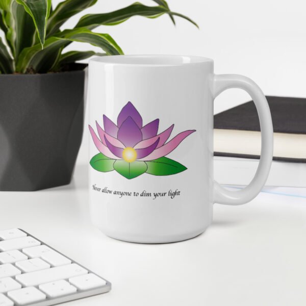 Lotus Flower Mug-Never Allow Anyone To Dim Your Light - Image 8