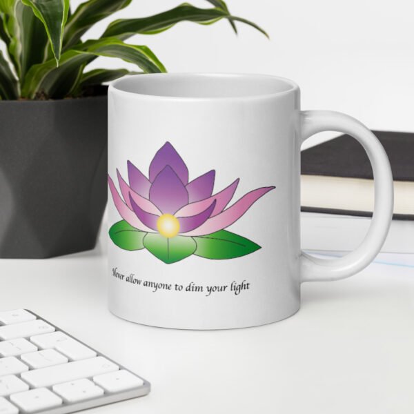 Lotus Flower Mug-Never Allow Anyone To Dim Your Light - Image 10